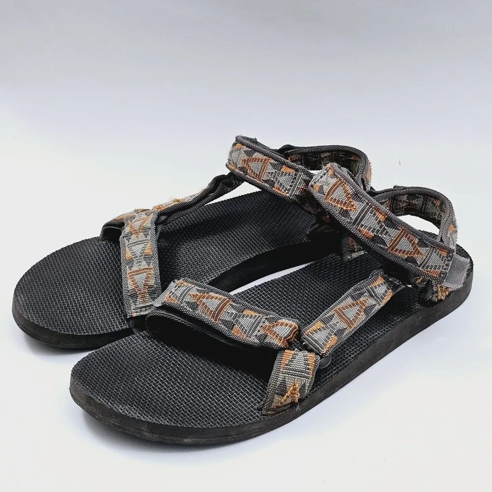 Teva Sandals Mens 13 Original Brown Nylon Webbing Hook and Loop Outdoor‎ Shoes